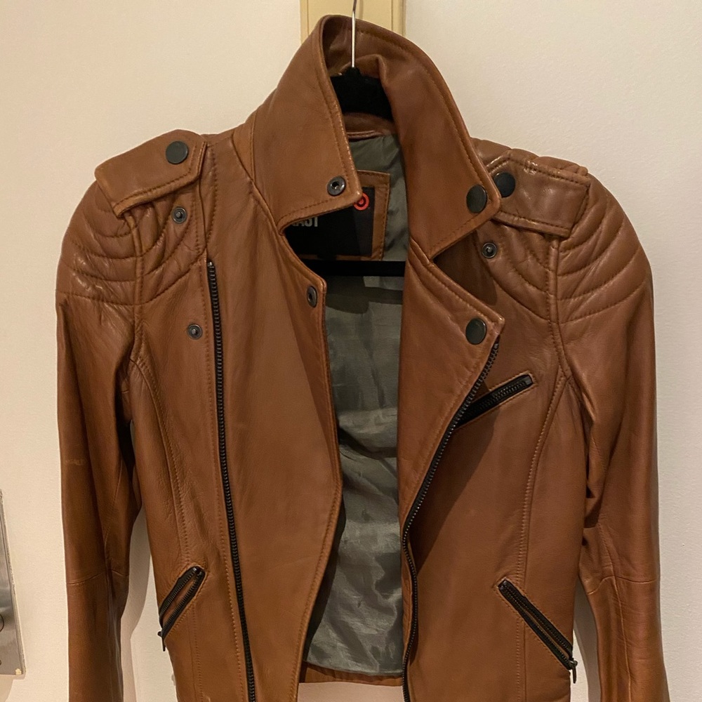 Vintage leather moto jacket size XS